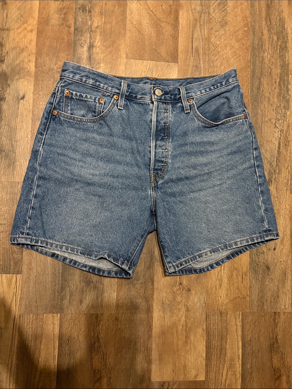Classic High-Waist Denim Shorts - Blue